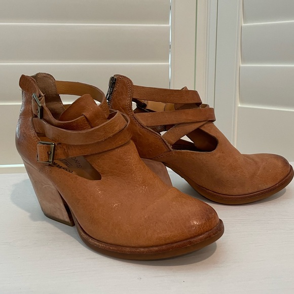 Kork-Ease Women's Stina clogs booties Size 6.5 Tan Brown Leather strappy shoe - Picture 2 of 10